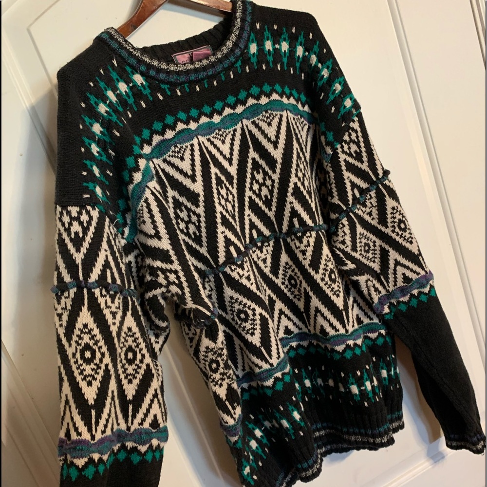 Vintage Concrete multicolored sweater size XL made in Hong Kong